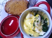 Delicious brunch from The Eatery... quinoa, spinach, poached egg and hollandaise